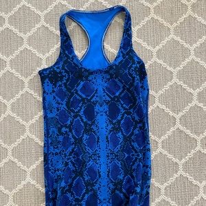 Blue Snake-print Lulu Lemon Tank Top